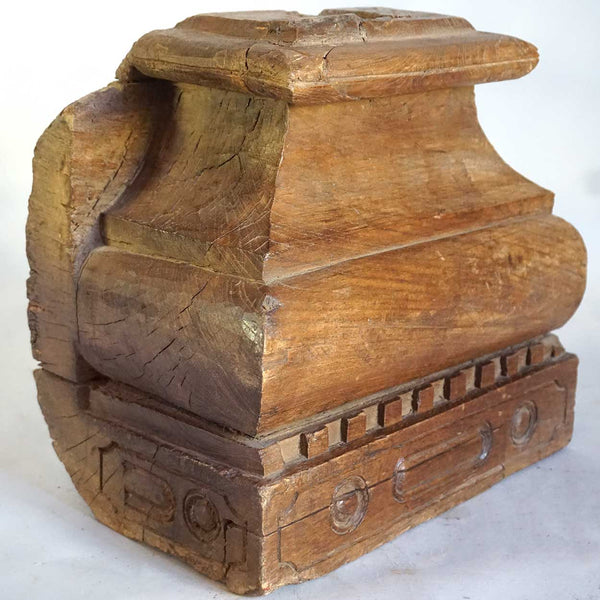 Indian Solid Teak Architectural Pilaster Capital