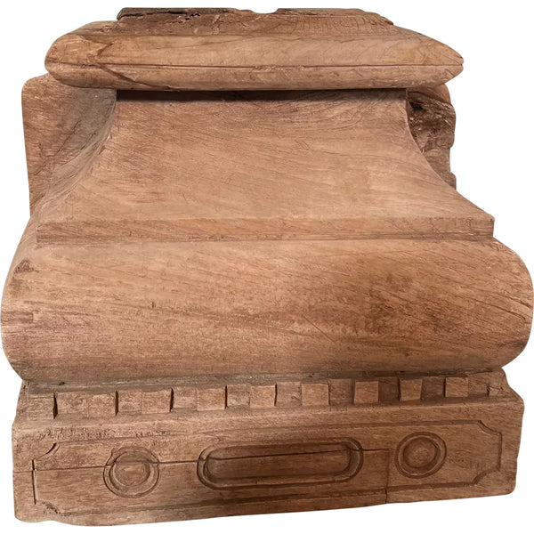 Indian Solid Teak Architectural Pilaster Capital