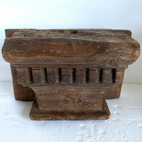 Hand Carved Solid Teak Architectural Pilaster Capital