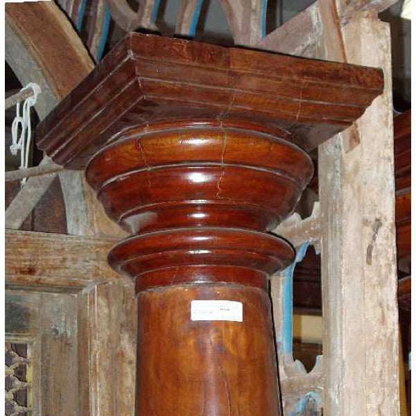 Solid Mahogany and Teak Architectural Column