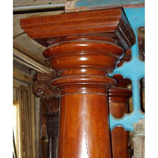 Anglo Indian Solid Mahogany and Teak Architectural Column