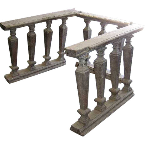 Three-Piece Portuguese Baroque Period Chestnut Altar Railing