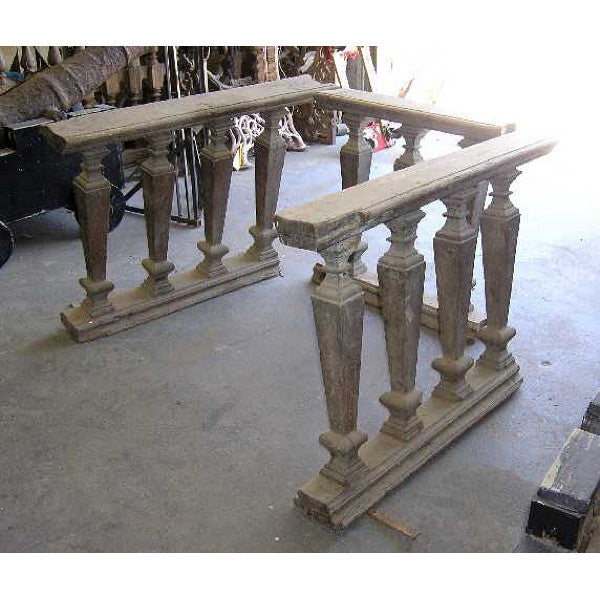 Three-Piece Portuguese Baroque Period Chestnut Altar Railing