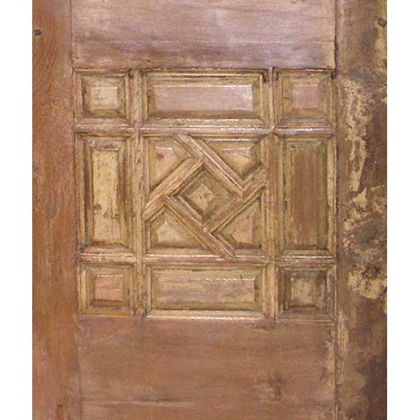 Very Tall Spanish Style Paneled Painted Pine Double Door Entry