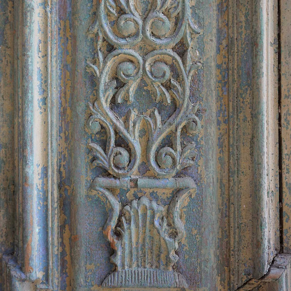 Large French Colonial Painted Pine Double Door