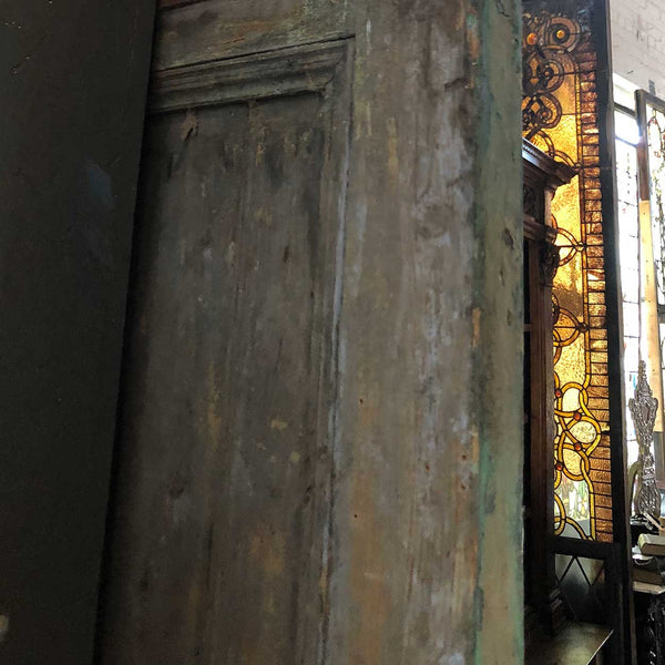 Large French Colonial Painted Pine Double Door