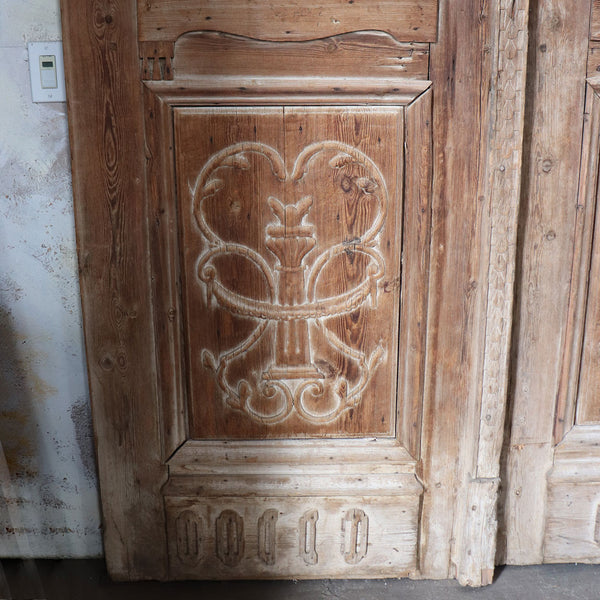 Monumental French Colonial Pine Double Door