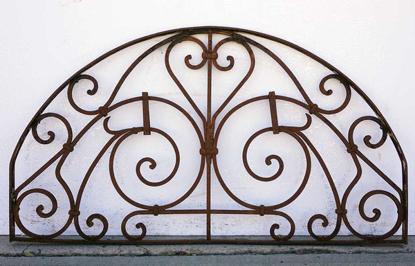 French Colonial Wrought Iron Arched Transom