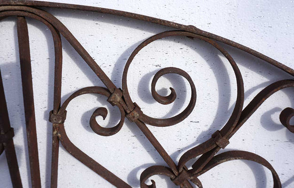 French Colonial Wrought Iron Arched Transom