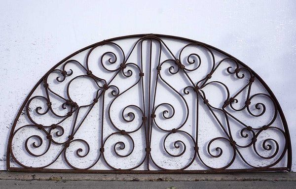 French Colonial Wrought Iron Arched Transom