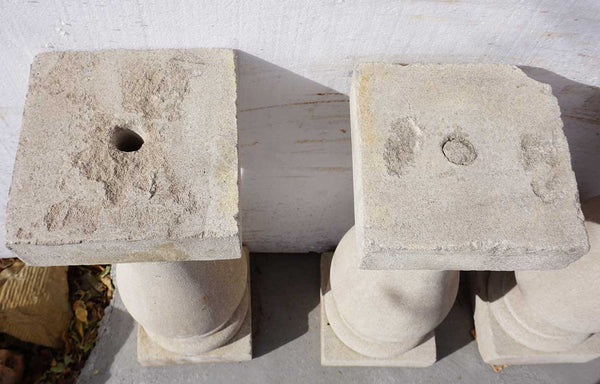 Set of Four American Neoclassical Limestone Architectural Balusters