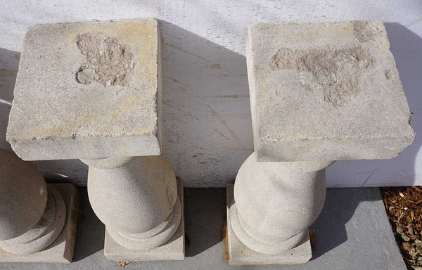 Set of Four American Neoclassical Limestone Architectural Balusters