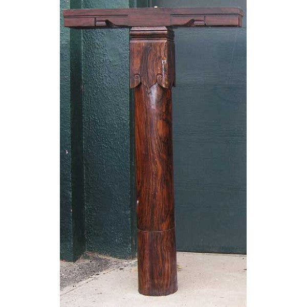 Set of Four Indian Kerala Solid Rosewood Pillars and Brackets