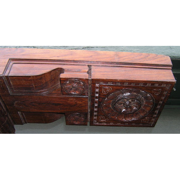 Set of Four Indian Kerala Solid Rosewood Pillars and Brackets