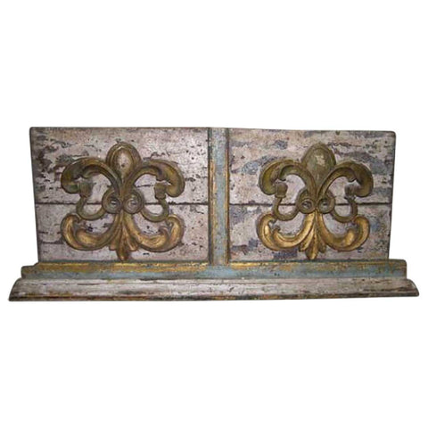 French Colonial Kerala Painted Teak Altar Architectural Panel