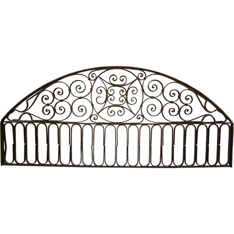 Large French Colonial Wrought Iron Arched Architectural Transom