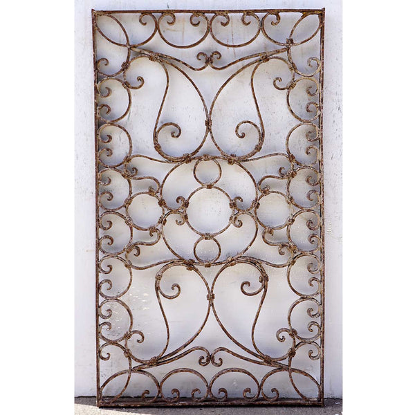 French Colonial Rectangular Wrought Iron Grille Panel