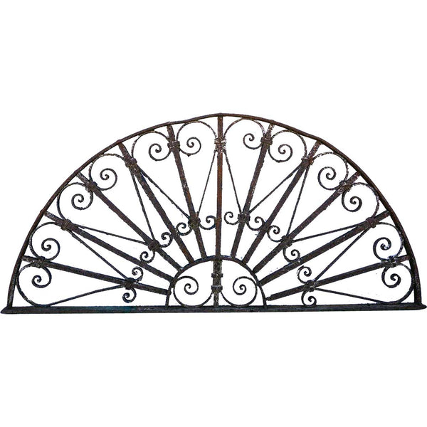 French Colonial Wrought Iron Arched Transom