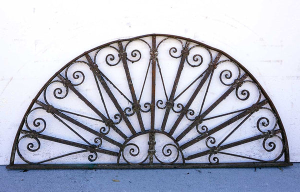 French Colonial Wrought Iron Arched Transom