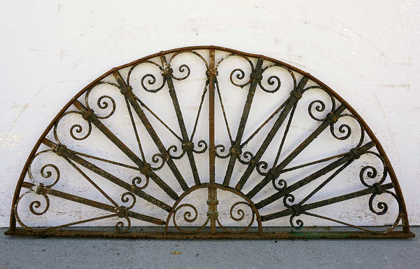 French Colonial Wrought Iron Arched Transom