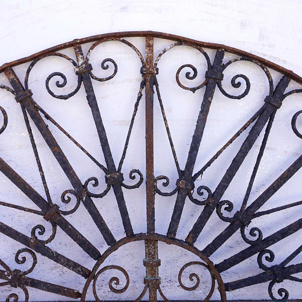 French Colonial Wrought Iron Arched Transom