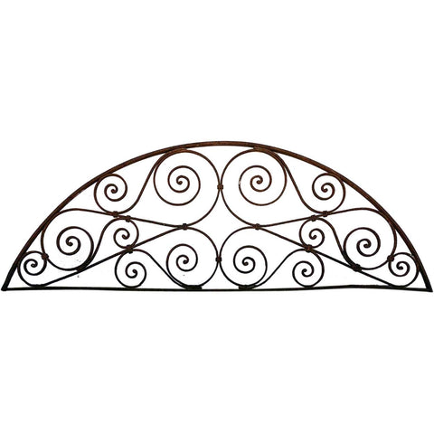 French Colonial Wrought Iron Arched Architectural Transom