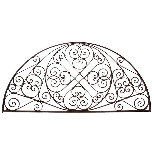 French Colonial Wrought Iron and Zinc Arched Transom