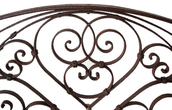 French Colonial Wrought Iron and Zinc Arched Transom
