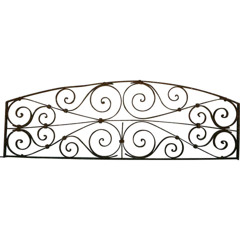 French Colonial Wrought Iron Arched Architectural Transom Grille