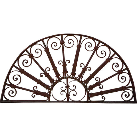 French Colonial Wrought Iron Arched Transom