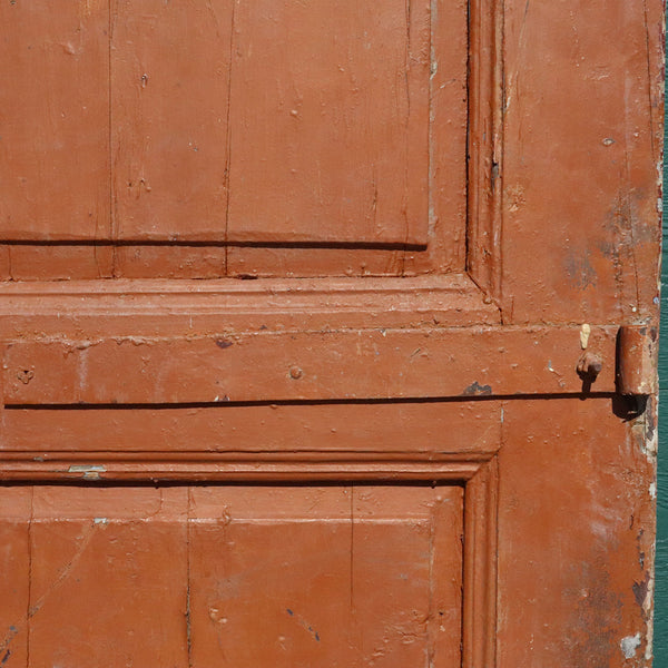 Large French Colonial Painted Pine Paneled Double Door