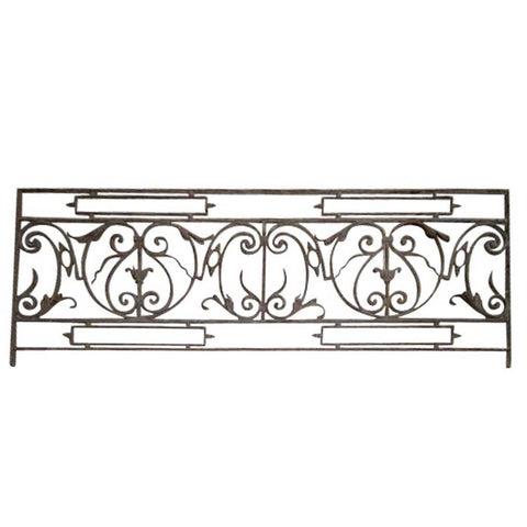 French Louis XV Style Wrought Iron and Patinated Bronze Balcony Front