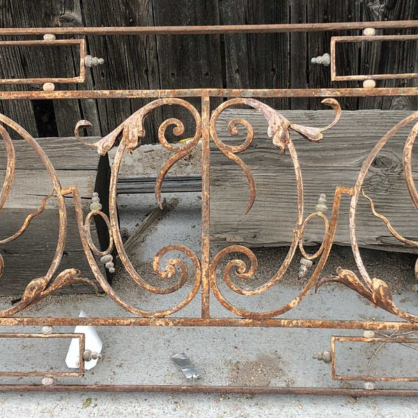 French Louis XV Style Wrought Iron and Patinated Bronze Balcony Front