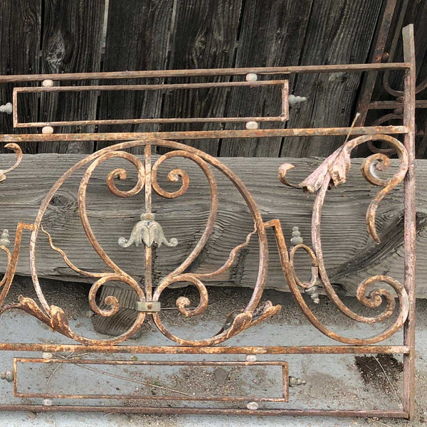 French Louis XV Style Wrought Iron and Patinated Bronze Balcony Front
