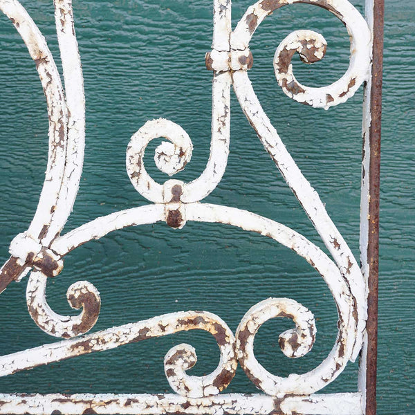 Large Spanish Colonial Painted Wrought Iron Window Grille