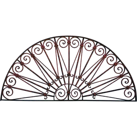 French/Spanish Wrought Iron Arched Architectural Transom