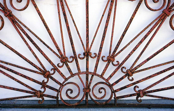 French/Spanish Wrought Iron Arched Architectural Transom