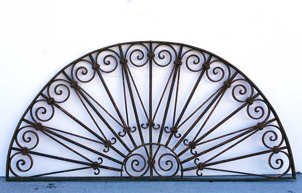 French/Spanish Wrought Iron Arched Architectural Transom