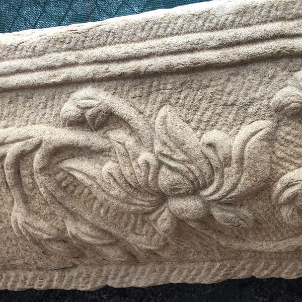 Large Early Chinese Qing Carved Limestone Trough