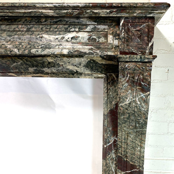 French Napoleon III Campan Grand Melange Marble Fireplace Surround