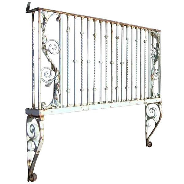 French Heavy Wrought Iron Painted Juliet Balcony Railing on Brackets
