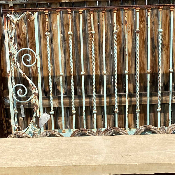 French Heavy Wrought Iron Painted Juliet Balcony Railing on Brackets