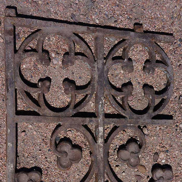 Set of 47 English Neo-Gothic Revival Cast Iron Fence Railings Panels