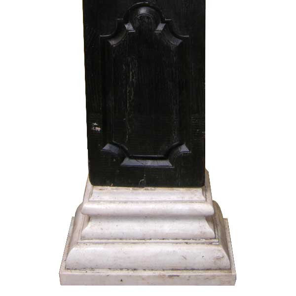 Pair Indo-Portuguese Solid Ironwood Marble Base Architectural Pilasters