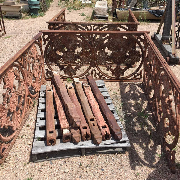 English Victorian Heavy Cast Iron Balcony Railing Panel
