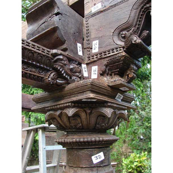 Massive Indian Haveli Teak Complete Architectural Colonnaded Veranda Porch
