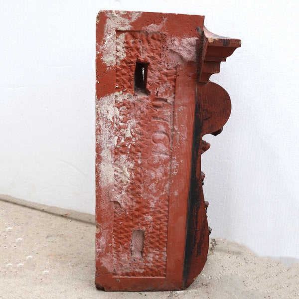 American Beaux-Arts Unglazed Red Terracotta Brownstone Corbel