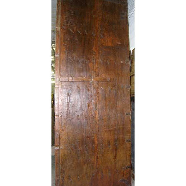 Large Indo-Portuguese Iron Mounted (Clavos) Teak Double Door