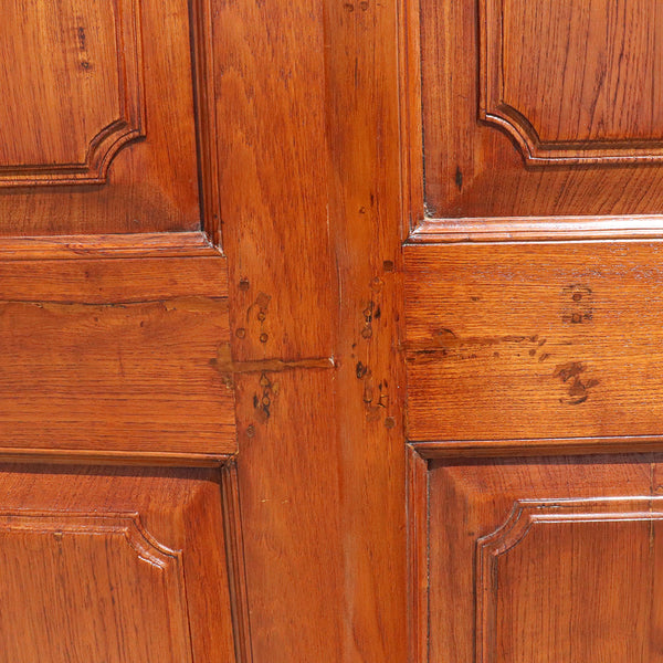 Large Anglo Indian Solid Teak Paneled Double Door with Frame