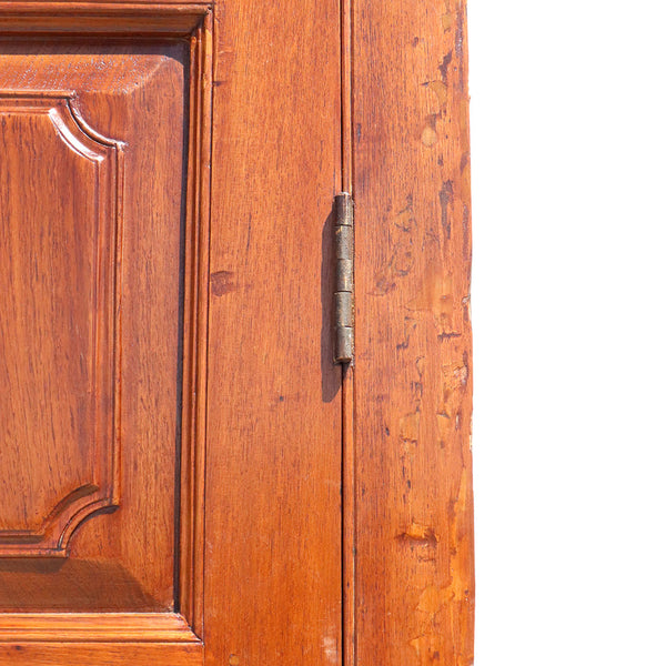 Large Anglo Indian Teak Paneled Double Door with Frame